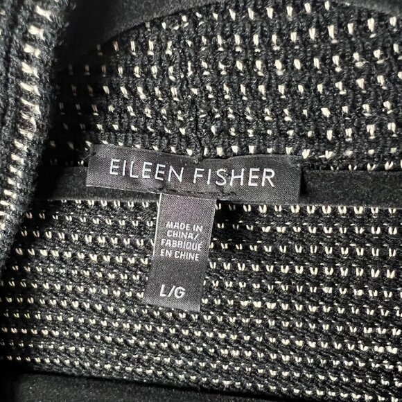 Eileen fisher black silk and linen open cardigan women’s large - Picture 5 of 8